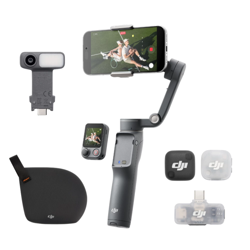 DJI Osmo Mobile 8 Creator Combo : stabilisateur smartphone + micro DJI Mic Mini 2