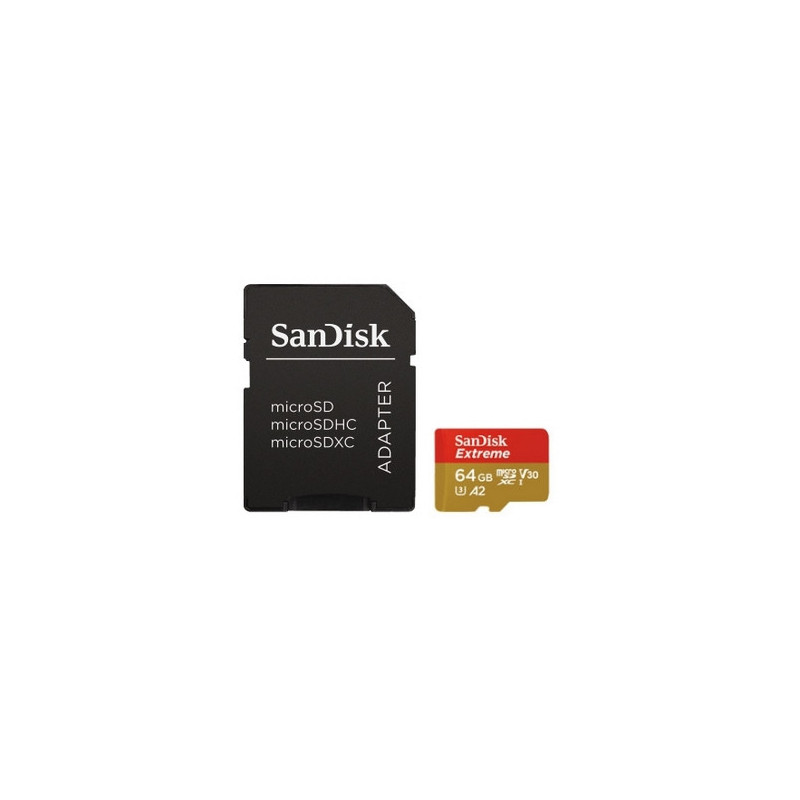 Carte SanDisk microSDXC Extreme 64Go V30 A2