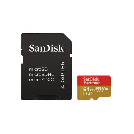 Carte SanDisk microSDXC Extreme 64Go V30 A2