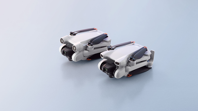 Train D'atterrissage Pour DJI Mini 3 Pro - Surélévation 30 Cm - Protection Hélices - Pliable - Gris/Orange