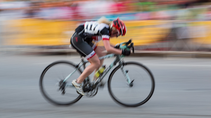 Cycliste, exemple flou de bougé en photographie