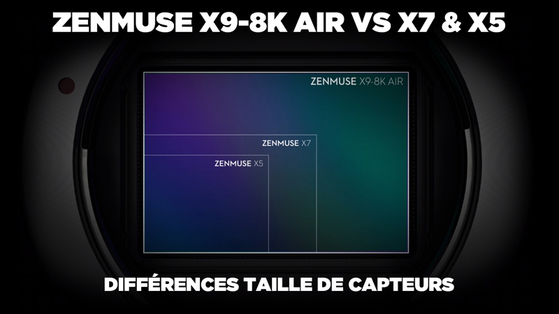 Différences de tailles de capteurs entre la Zenmuse X9-8K Air et la X7 / X5