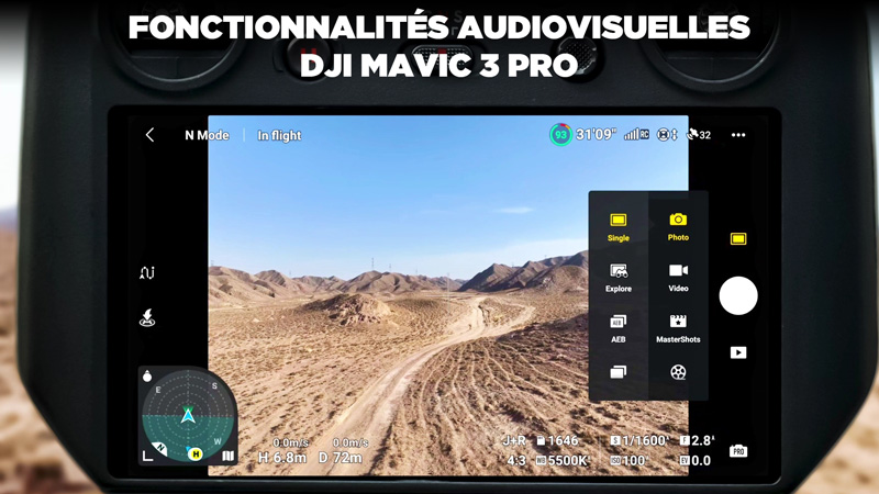 Fonctionnalités audiovisuelles DJI Mavic 3 Pro