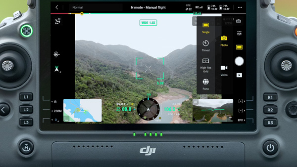 Modes de prise de vue sur le DJI Matrice 350 RTK (exemple avec H20T)