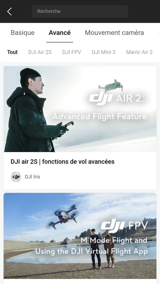 Application DJI Fly - Academie DJI Air 2S