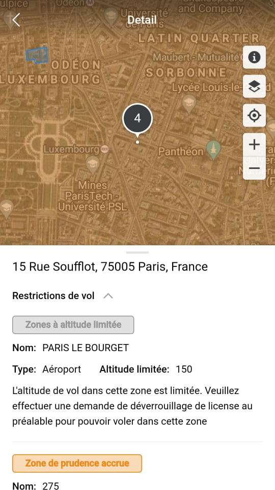 Zones de prudence / Flyspots : DJI Paris - DJI Fly