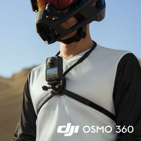 DJI Osmo 360 portée en harnais