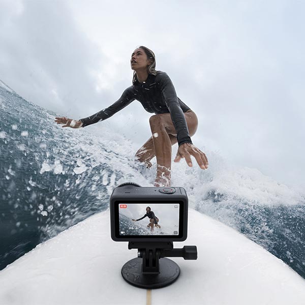 Prise de vue sur une place de surf avec la Action 6