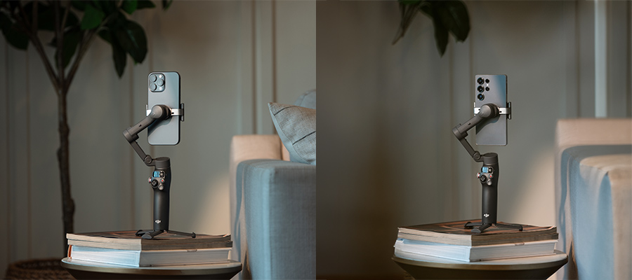 Smartphone Android & Apple sur le stabilisateur DJI Osmo Mobile 8