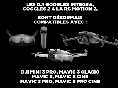 Gamme DJI Mavic 3 & Mini 3 Pro : compatibles avec Goggles 2, Integra & RC Motion